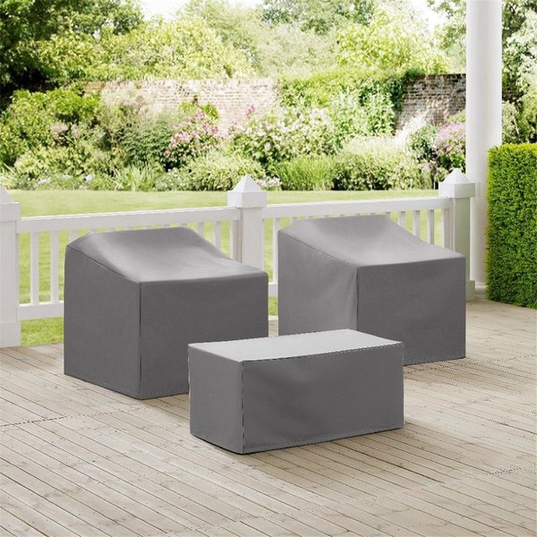 Crosley 3 Piece Furniture Cover Set With 2 Chairs & Coffee Table - Gray MO75005-GY